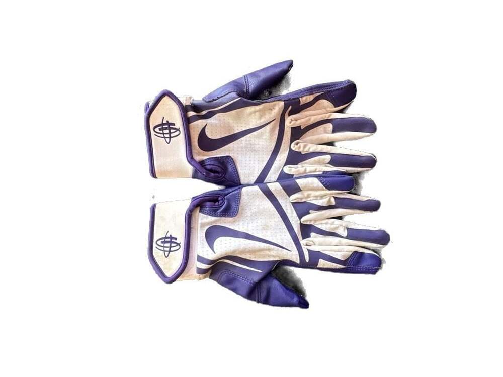 Nike Huarache Edge Baseball Batting Gloves Purple/White
